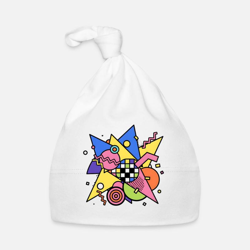 Abstract Geometric Pattern 90s Style Organic Baby Cap