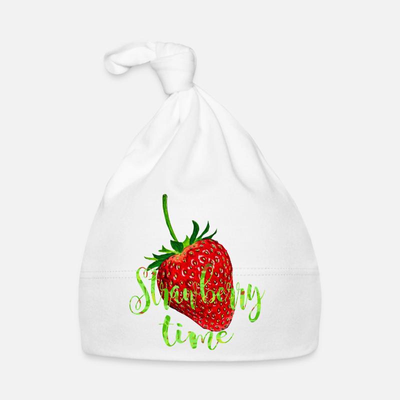 Erdbeere mit Spruch Baby Bio-Mütze