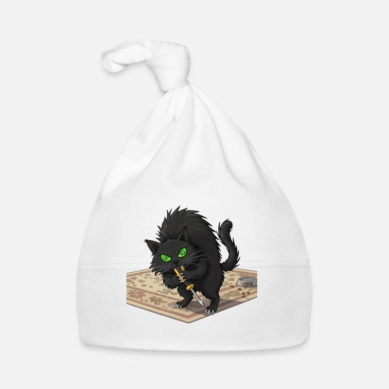 Aggro Katze auf Perser-Teppich Baby Bio-Mütze