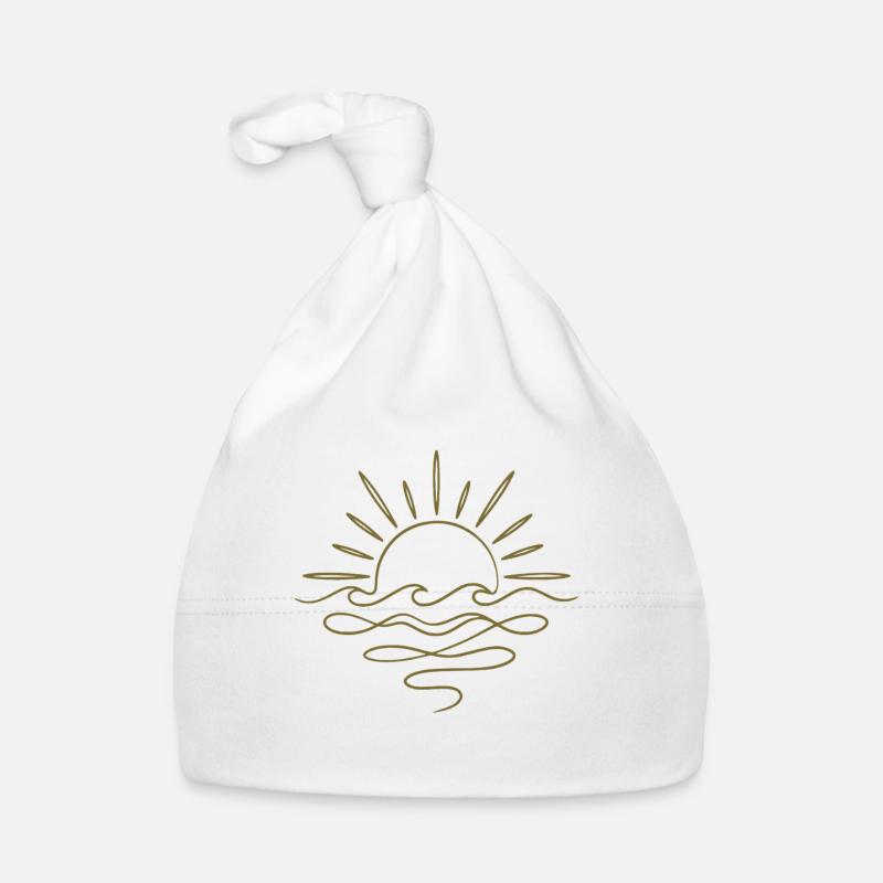 Soleil et mer bohèmes - Bonnet bio Bébé - blanc