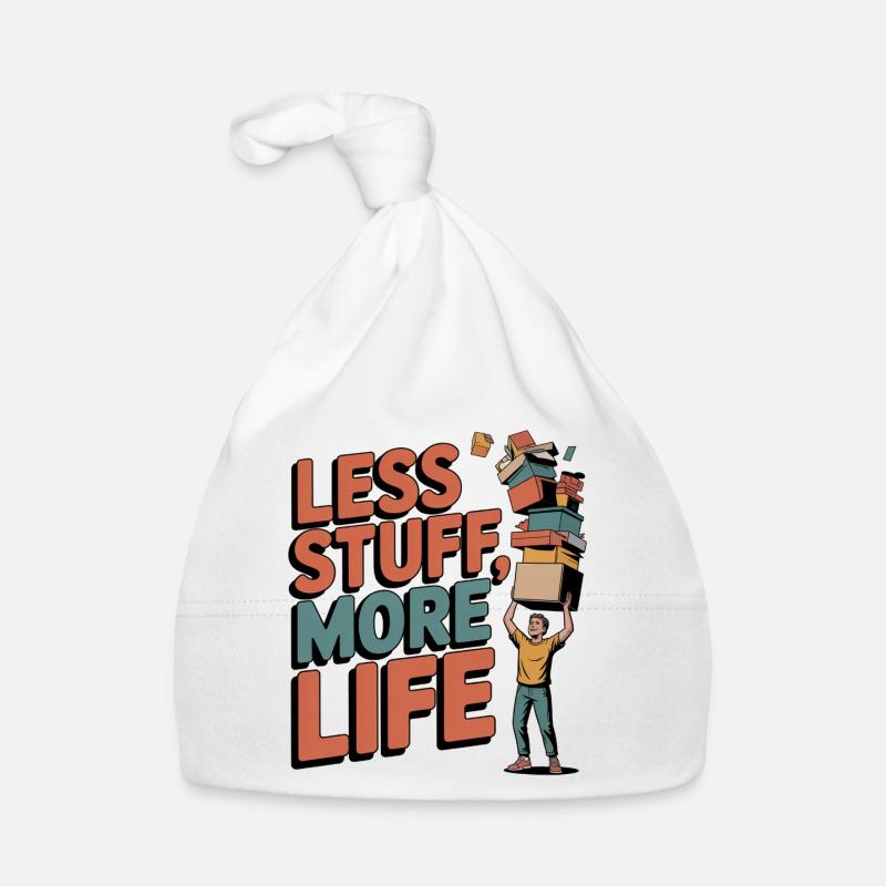Less Stuff, More Life - Baby Bio-Mütze - Weiß