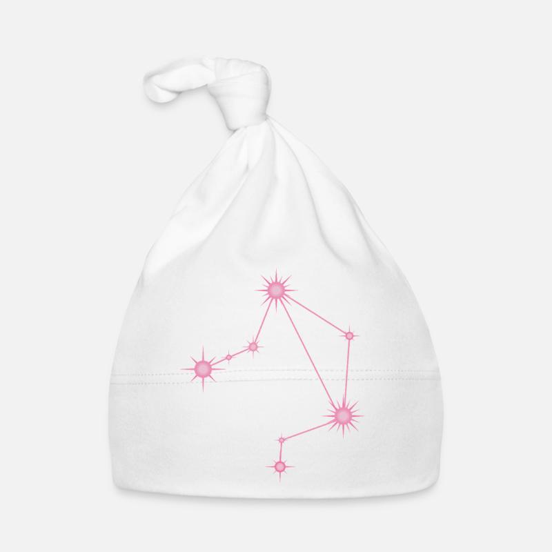 Waagestern, Sternbild, Tierkreiszeichen, Pastellrosa Baby Bio-Mütze