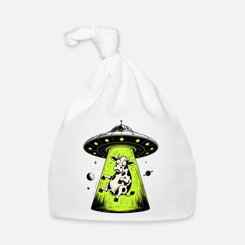 Alien Cow Abduction Weirdcore Surreal Organic Baby Cap