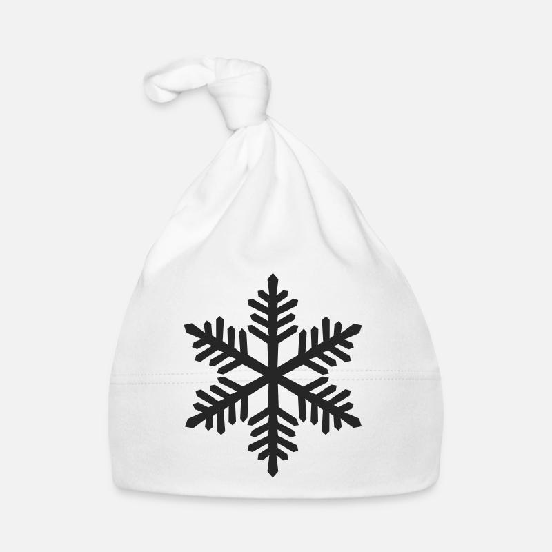 Flocon de neige - Noël - Bonnet bio Bébé - blanc