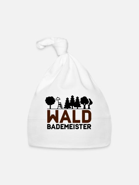 Waldbademeister für das Waldbaden im Waldbad - Baby Bio-Mütze - Weiß - Vorne