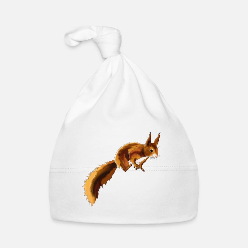 Eichhörnchen 1 - Baby Bio-Mütze - Weiß