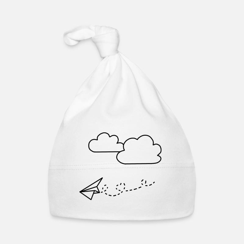 Avion en papier - Bonnet bio Bébé - blanc