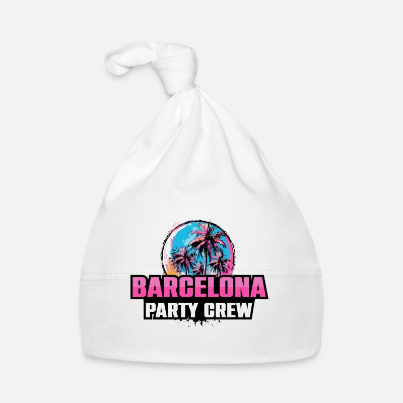 Barcelona Party Crew Urlaub Spruch Baby Bio-Mütze