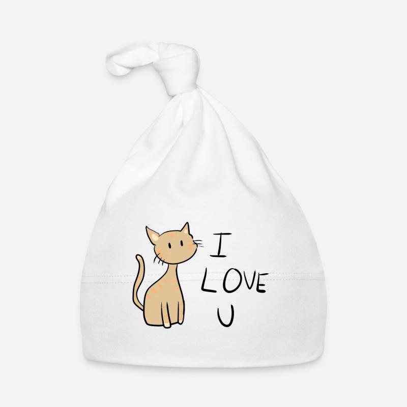 chat brun je t’aime Bonnet bio Bébé