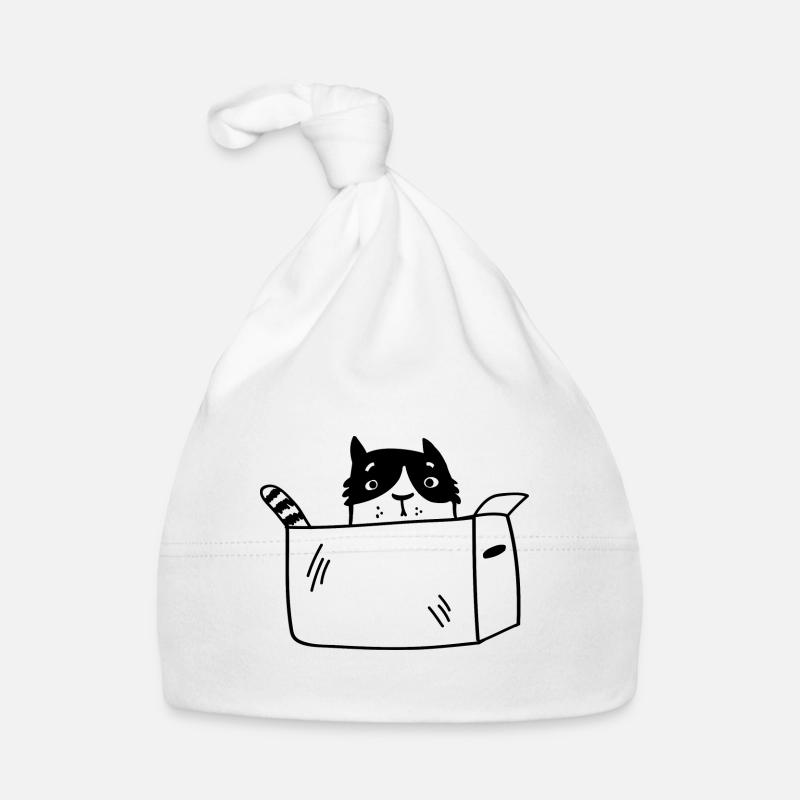 Katze - Baby Bio-Mütze - Weiß