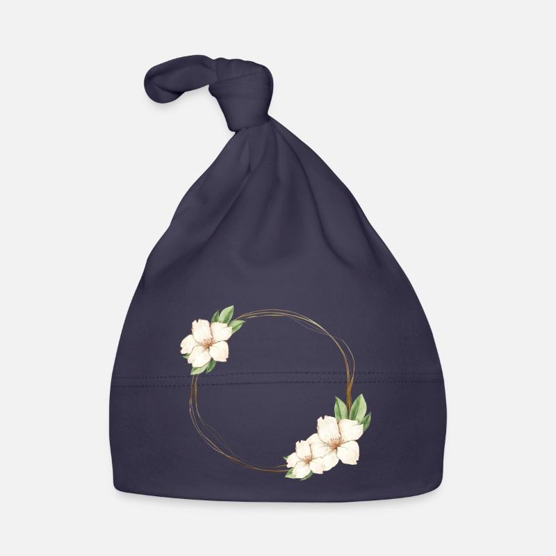 Floral circle customizable Organic Baby Cap