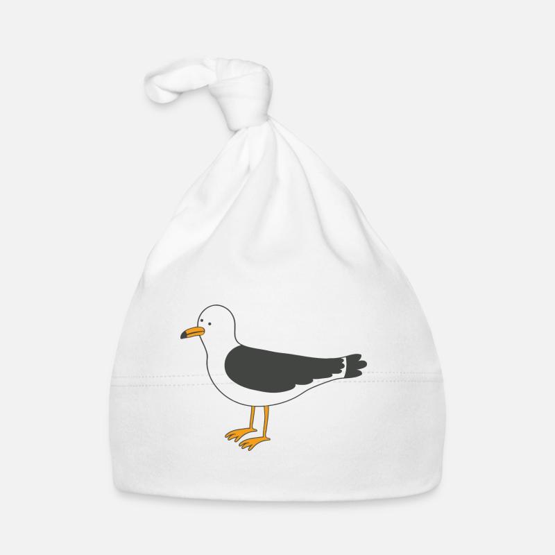 Möwe - Baby Bio-Mütze - Weiß