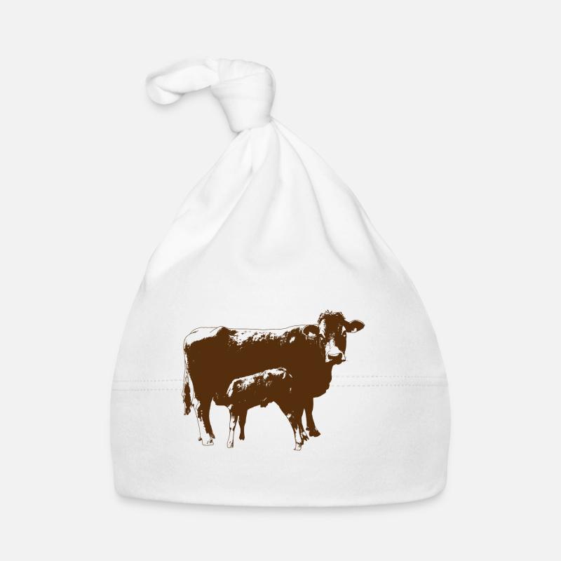 Vache avec veau Bonnet bio Bébé