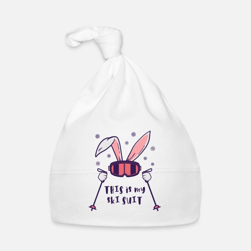 This is my Ski Suit Skiing Rabbit with ski poles Organic Baby Cap