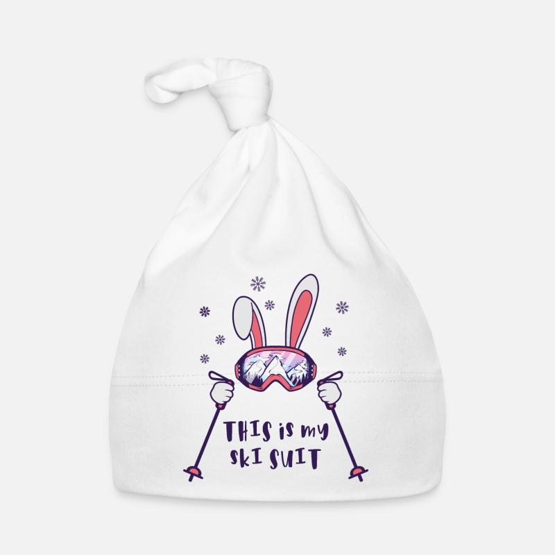 This is my Ski Suit Skiing Rabbit with ski poles Organic Baby Cap