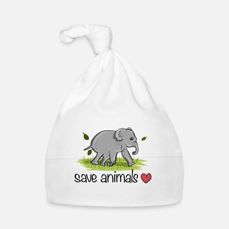 save animals animal elephant nature protection Organic Baby Cap