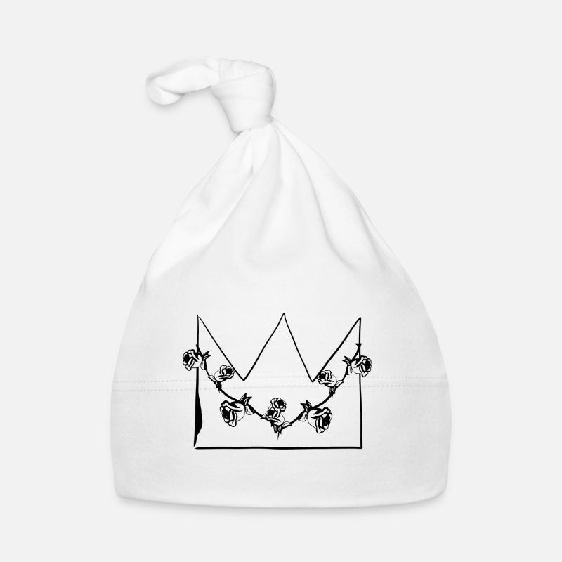Couronne grise Roses Fleurs Symbole Forme Bonnet bio Bébé