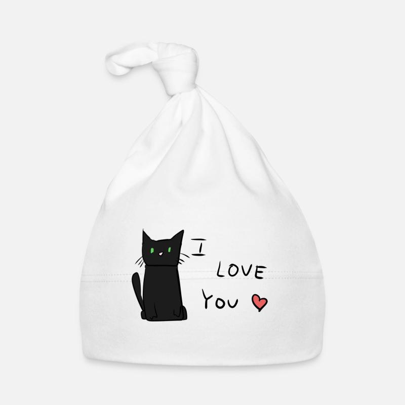 Je t’aime chat animal mignon Bonnet bio Bébé