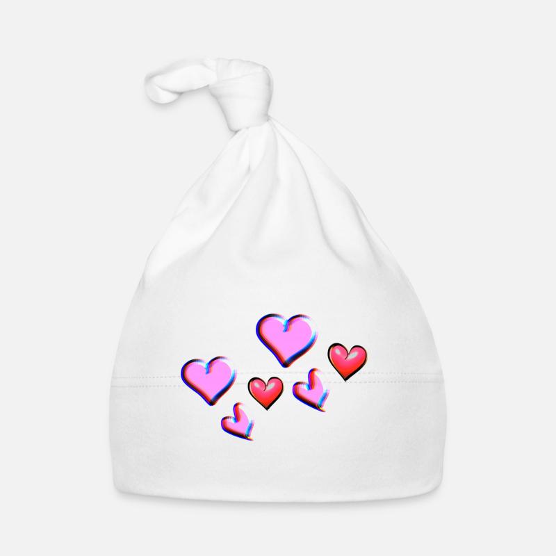 pinke herzen herz muster symbol Baby Bio-Mütze