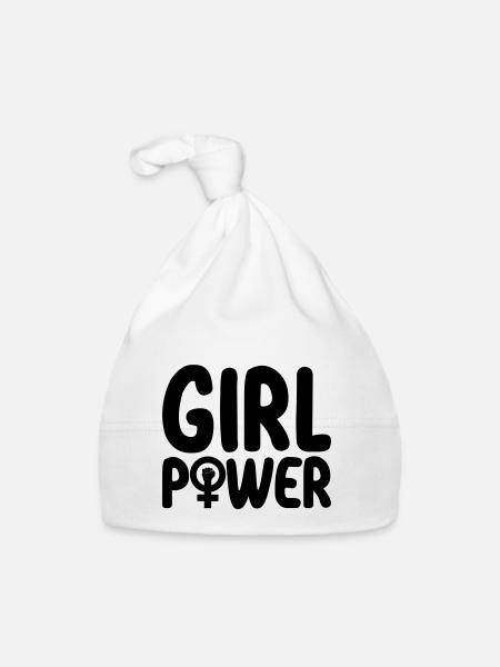 Girl Power Woman Power Symbol | Color changeable - Organic Baby Cap - white - Front