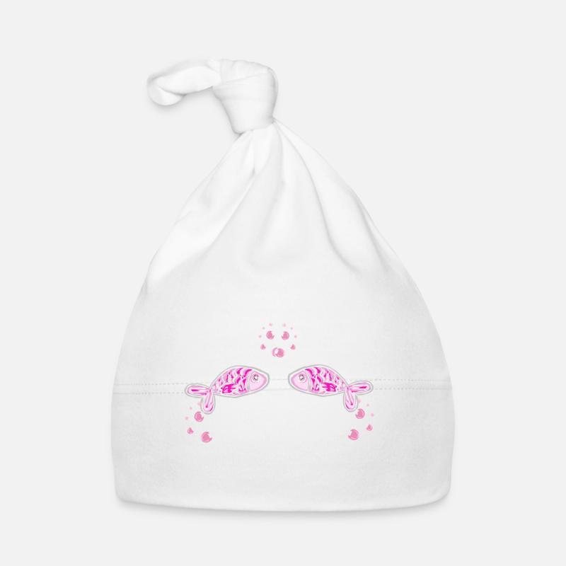 fish underwater fish diving soap bubbles Organic Baby Cap