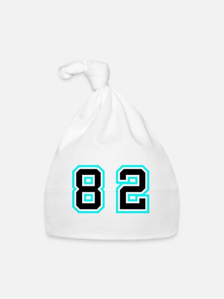 82 Number Symbol - Organic Baby Cap - white - Front