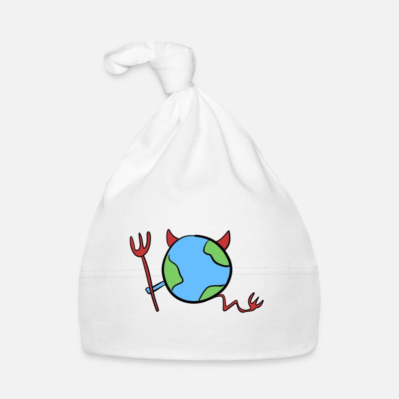 Common earth world devil angry evil Organic Baby Cap