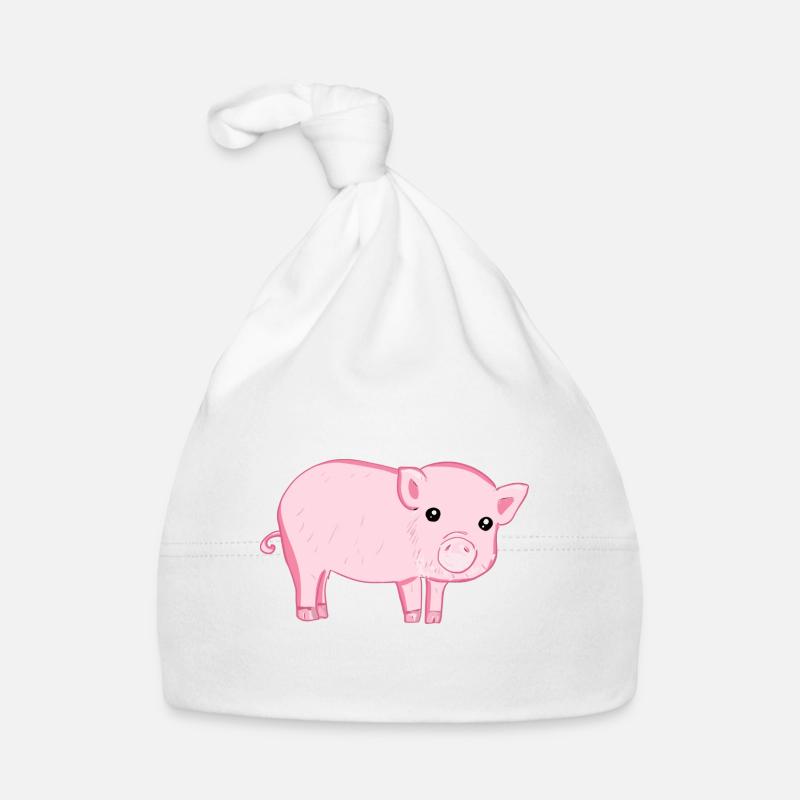 mignon cochon de dessin animé rose symbole animal Bonnet bio Bébé