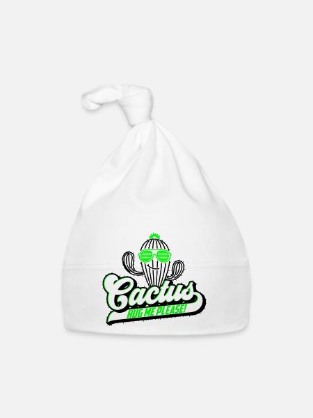 Farben änderbar | Kaktus Cactus Hug Me - Baby Bio-Mütze - Weiß - Vorne