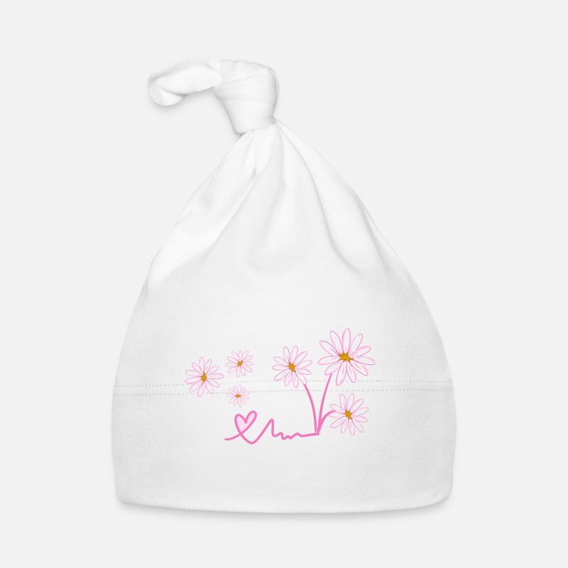 rosa blumen herz pflanzen symbol Baby Bio-Mütze