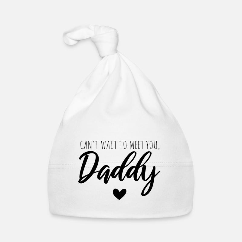 J'ai hâte de te rencontrer, papa - Bonnet bio Bébé - blanc