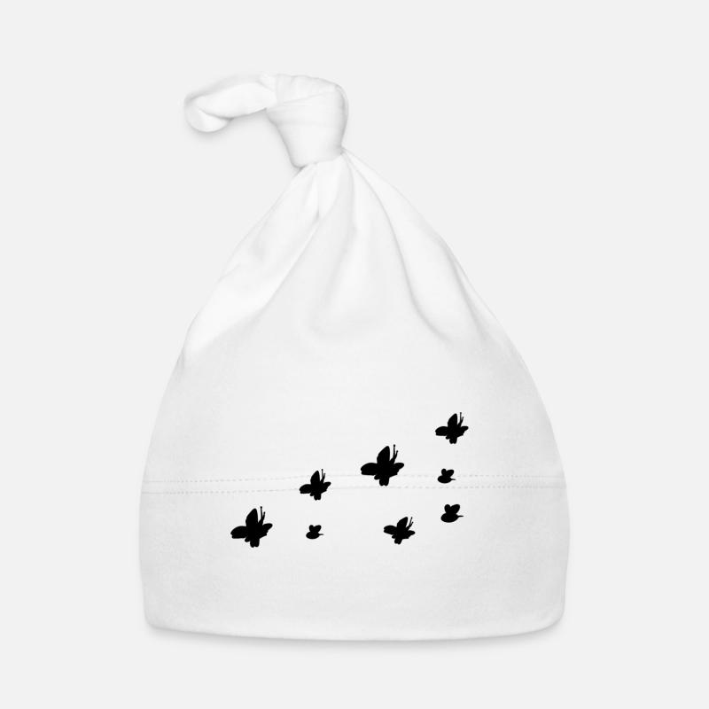 insects symbol butterfly bee fly - Organic Baby Cap - white