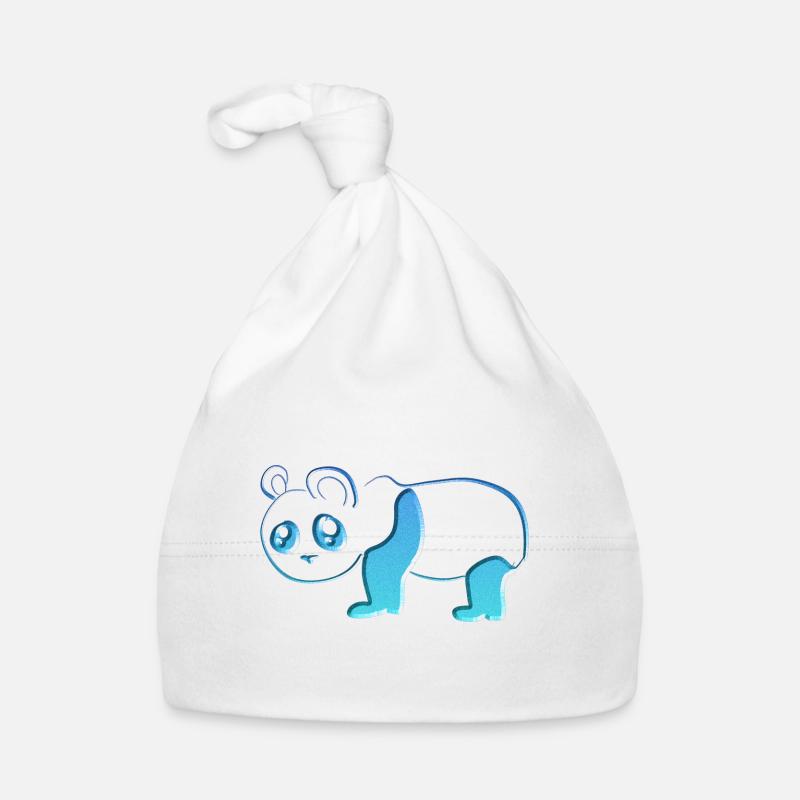 Blauer Panda Bär Tier Glitzer Blau Baby Bio-Mütze