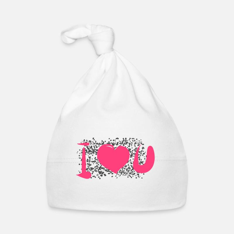 Points de modèle de cœur Je t’aime Bonnet bio Bébé