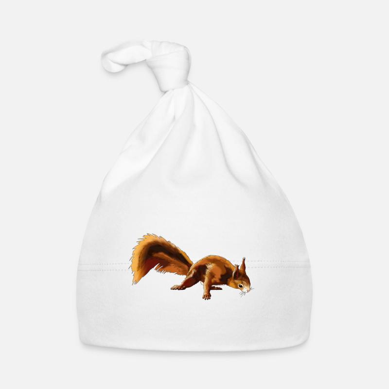 Eichhörnchen 4 - Baby Bio-Mütze - Weiß
