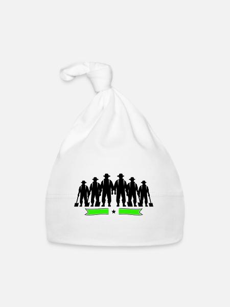 Silhouette de fermier Bauer - Bonnet bio Bébé - blanc - Devant