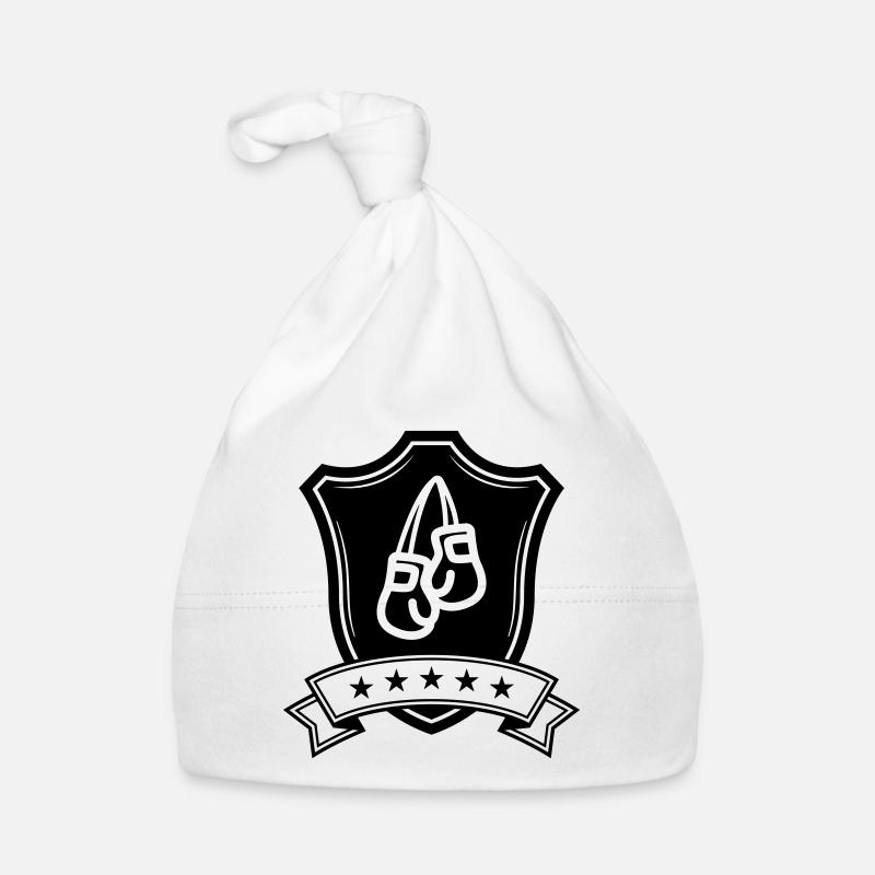 Boxen Boxhandschuhe schild - Baby Bio-Mütze - Weiß