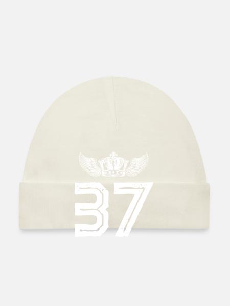 37 Couronne numérique - Bonnet bio Bébé - blanc - Devant