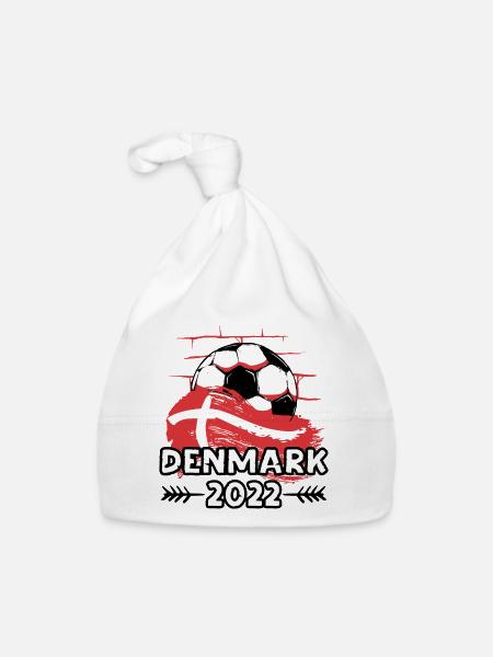 Danemark Danemark football Football 2022 - Bonnet bio Bébé - blanc - Devant