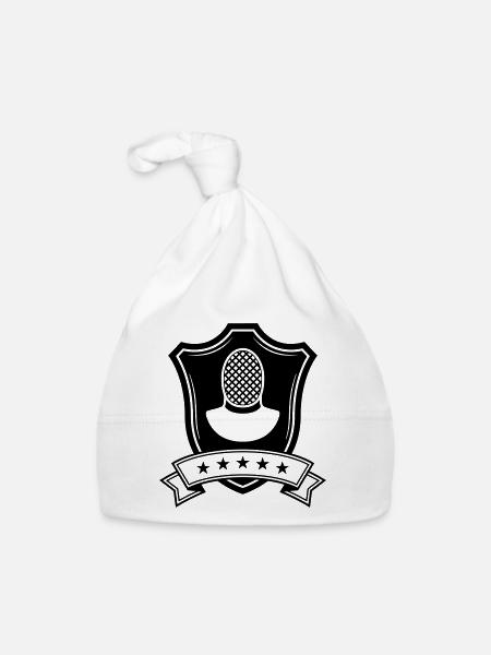 Fencing Mask Coat of Arms - Organic Baby Cap - white - Front