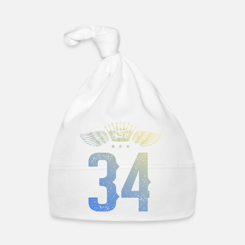 34 Zahl Krone Baby Bio-Mütze