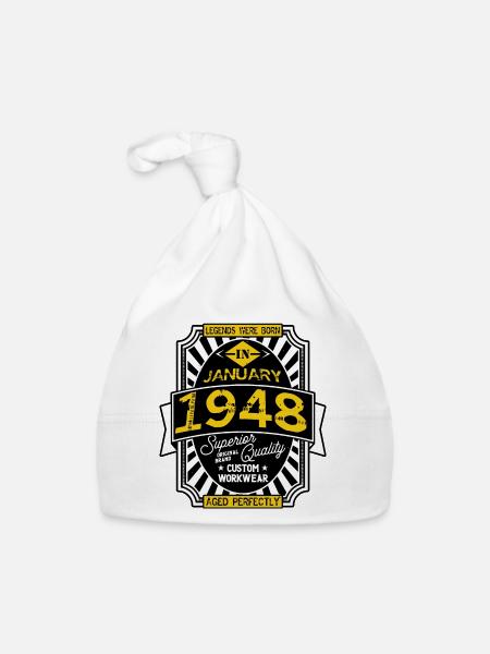 1948 JANUARY - Bonnet bio Bébé - blanc - Devant