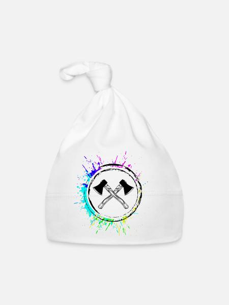 Symbole de la hache - Bonnet bio Bébé - blanc - Devant