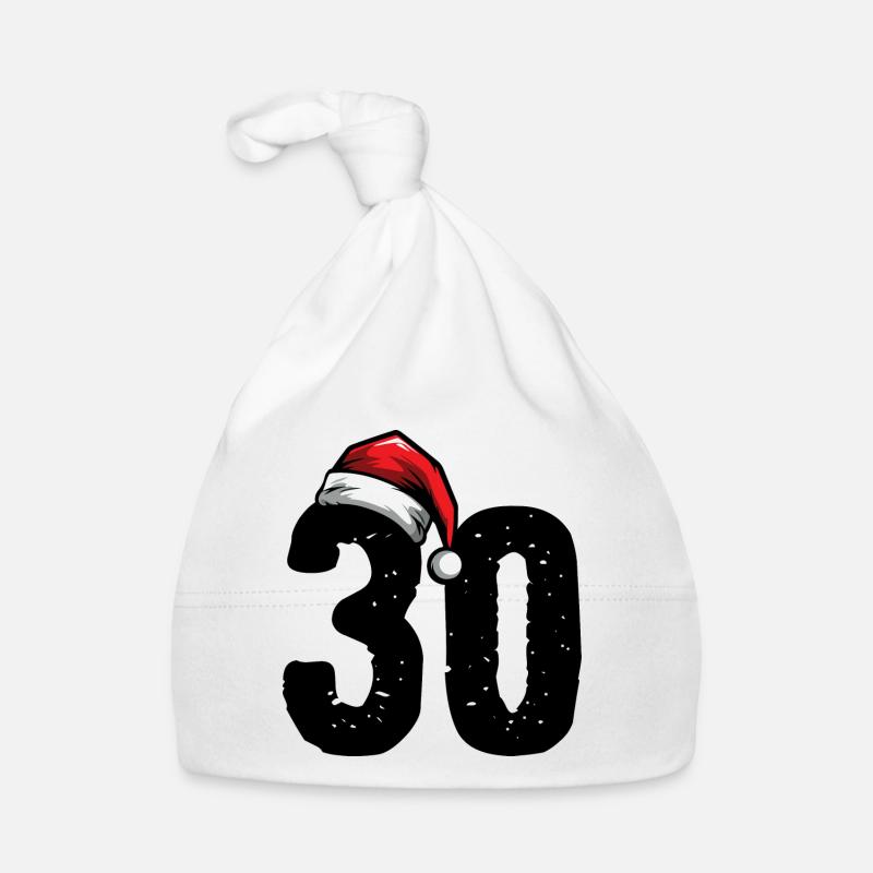30 Number Christmas Organic Baby Cap
