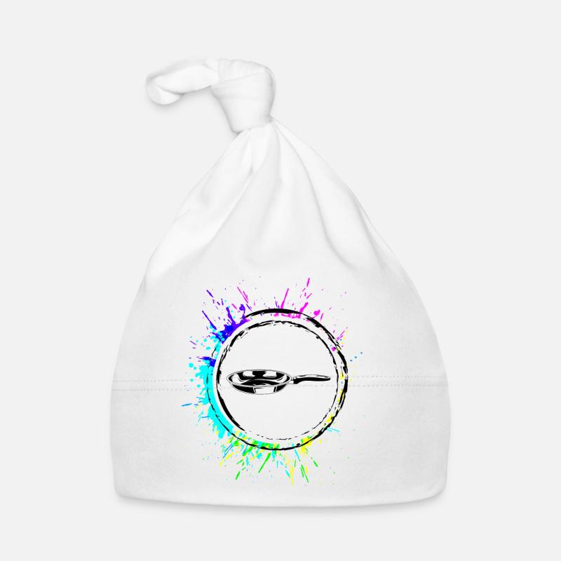 Pfanne Logo Bunt Kochen Baby Bio-Mütze