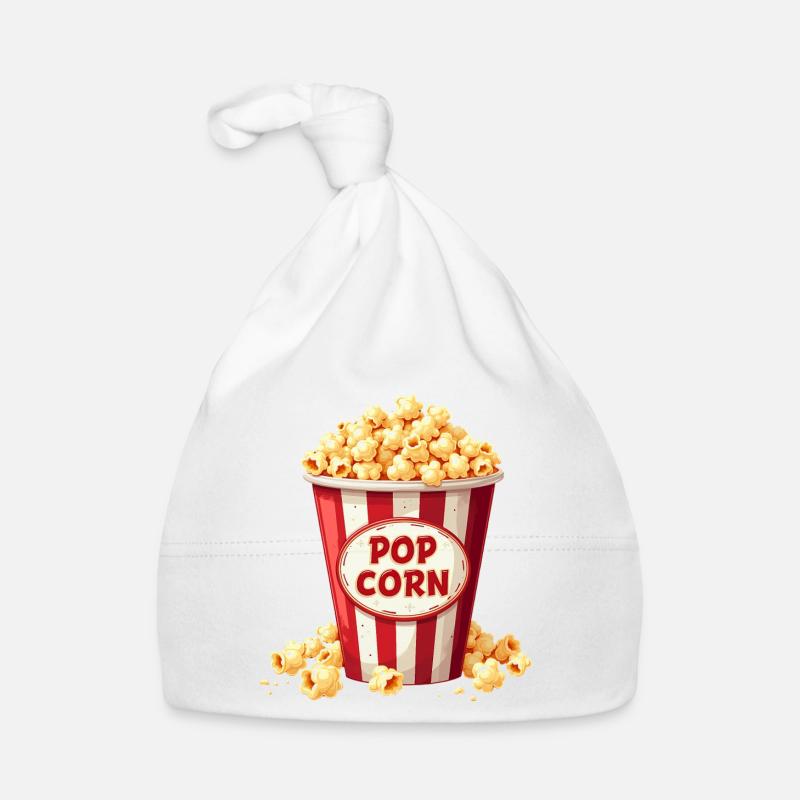Carnaval costumé de pop-corn - Bonnet bio Bébé - blanc