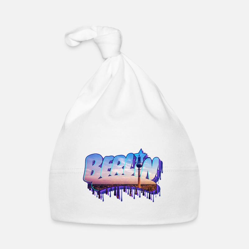 Lettrage Graffiti Berlin Bonnet bio Bébé