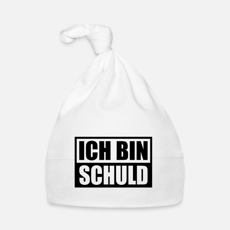 Ich bin Schuld | Farbe änderbar - Baby Bio-Mütze - Weiß