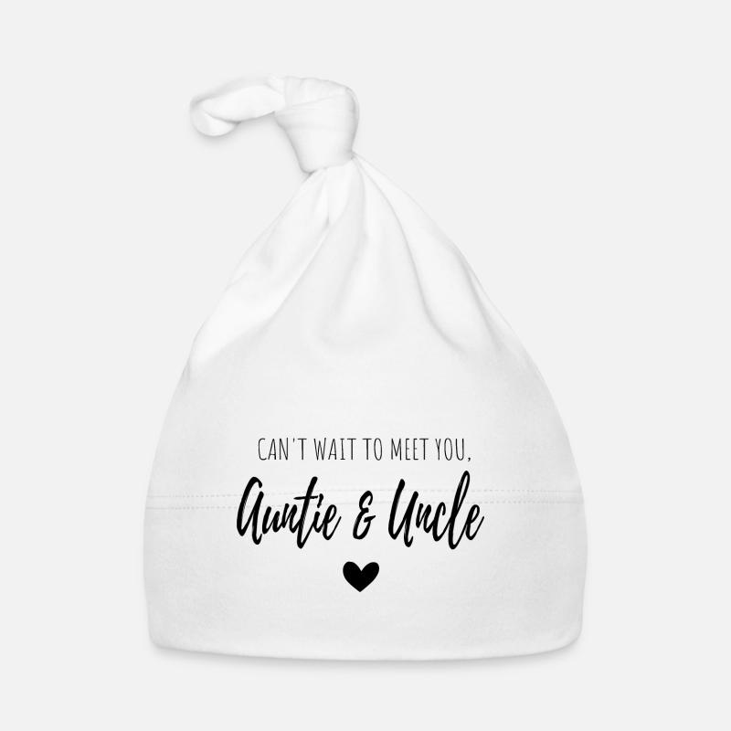 J'ai hâte de vous rencontrer, tante et oncle. - Bonnet bio Bébé - blanc