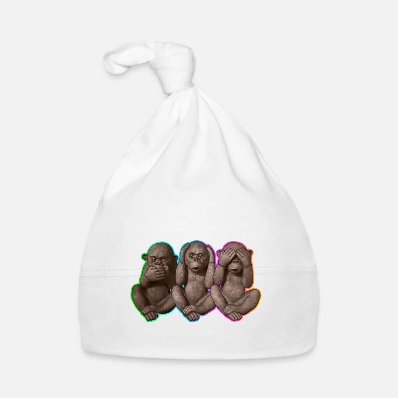 Three wise Monkeys | 3 wise monkeys Organic Baby Cap